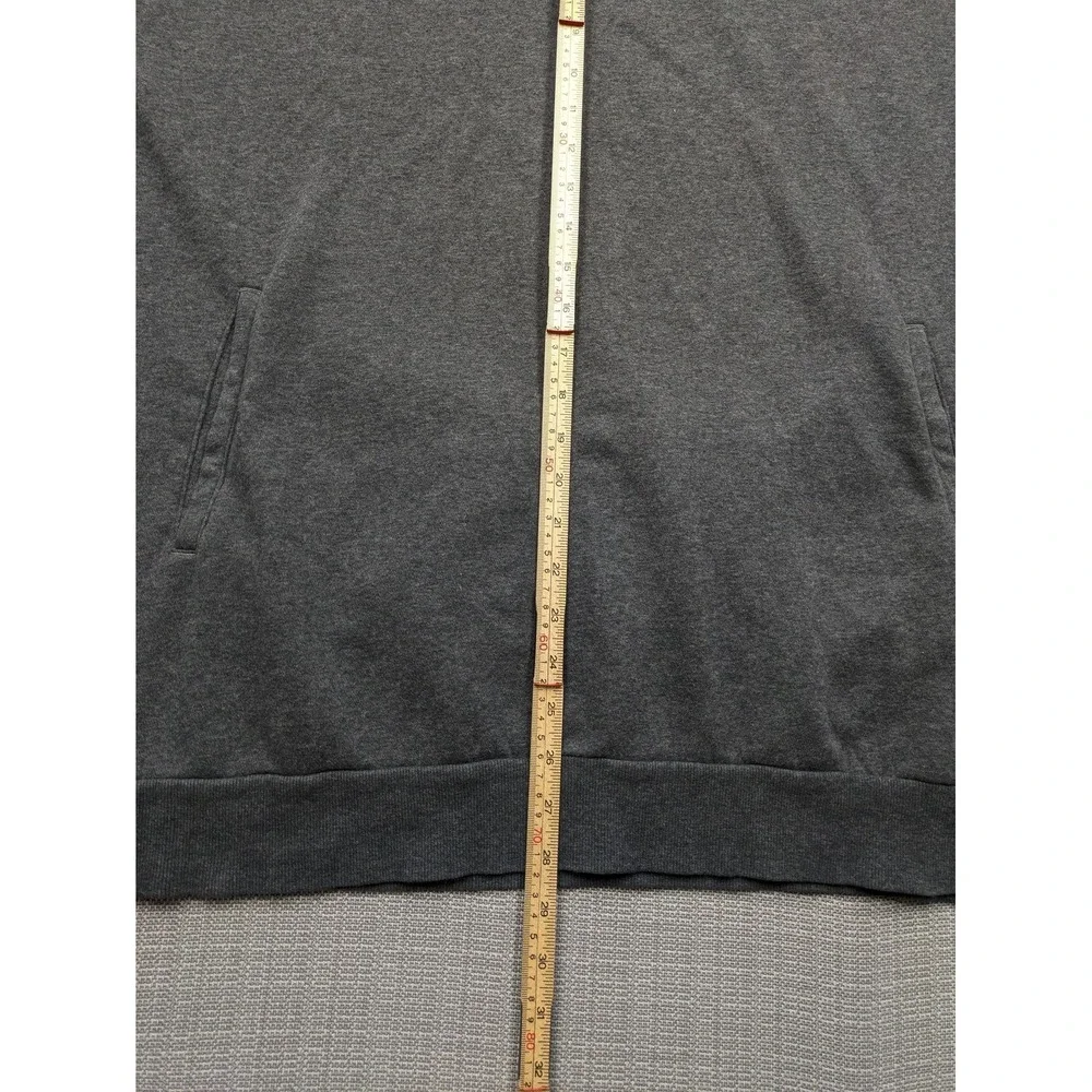 Adidas Sweatshirt Mens Large Gray 1/4 Zip Fleece Pullover Pink Logo Pockets